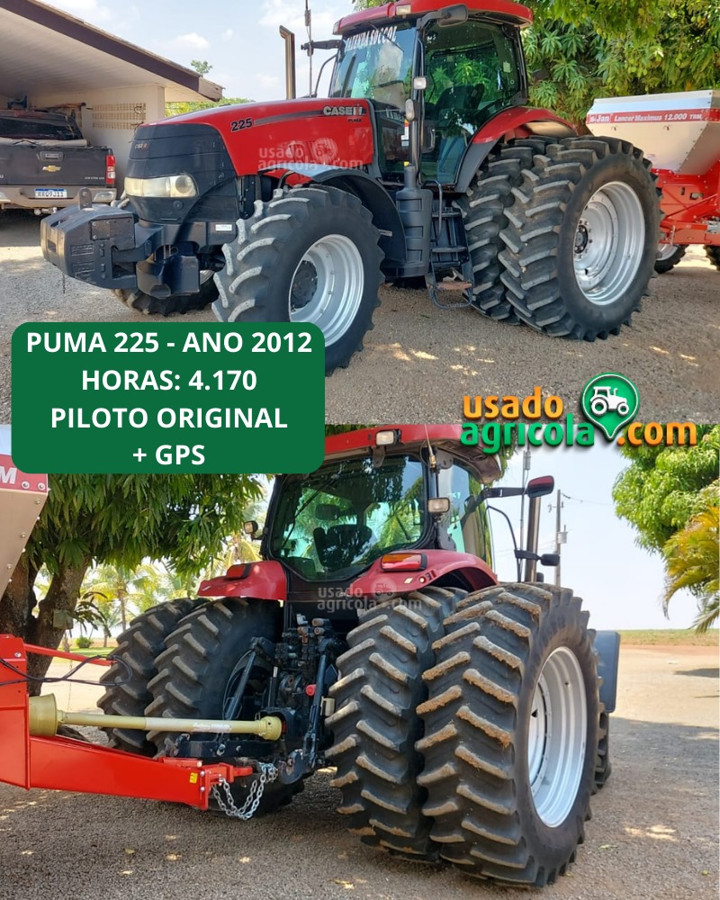 Trator Case, Puma 225, Ano 2012