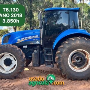 Trator New Holland, T6.130, Ano 2018
